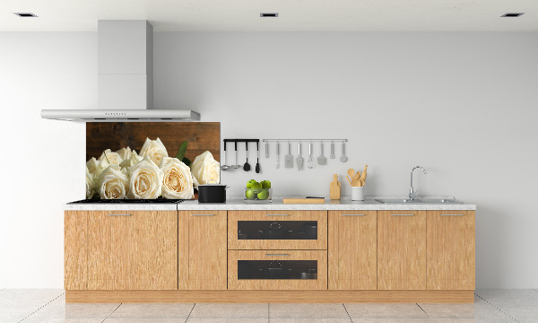 Salpicadero para cocina rosas blancas