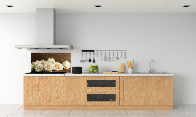 Salpicadero para cocina rosas blancas