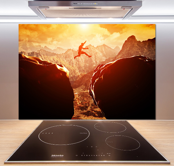 Panel antisalpicaduras Saltar sobre el abismo