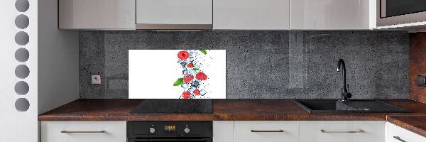 Panel de pared de cocina Frutos del bosque con hielo