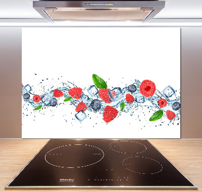 Panel de pared de cocina Frutos del bosque con hielo