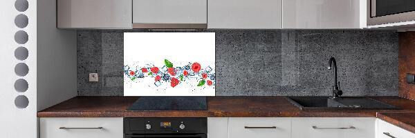 Panel de pared de cocina Frutos del bosque con hielo