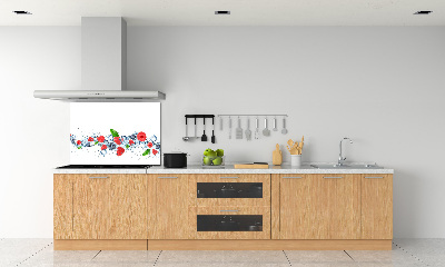Panel de pared de cocina Frutos del bosque con hielo