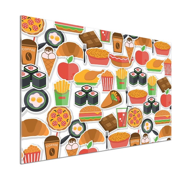 Panel między meble w kuchni Fast food