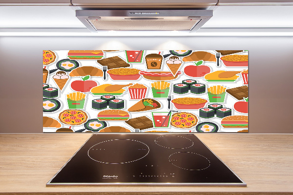 Panel między meble w kuchni Fast food