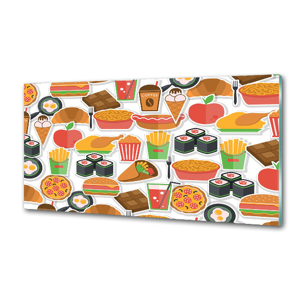 Panel między meble w kuchni Fast food