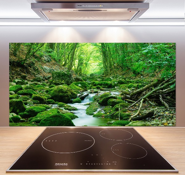 Panel de pared de cocina Un arroyo en el bosque