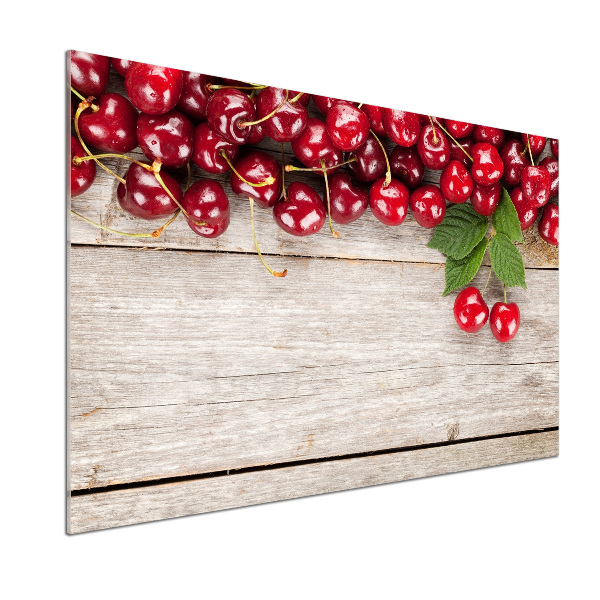 Panel de pared de cocina Cerezas en madera