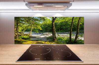 Panel do kuchni Rzeka w lesie