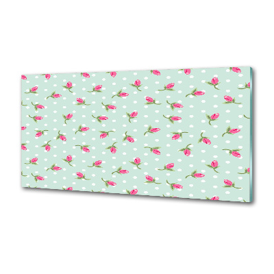 Panel między meble w kuchni Róże wzór