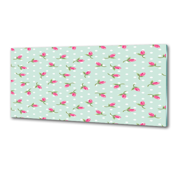 Salpicadero de cocina Patrón de rosas