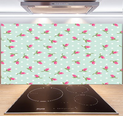 Panel między meble w kuchni Róże wzór