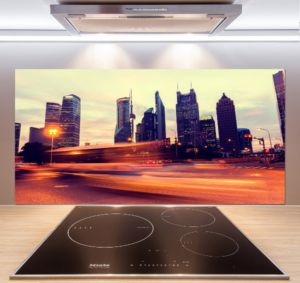 Panel antisalpicaduras Shanghái de noche