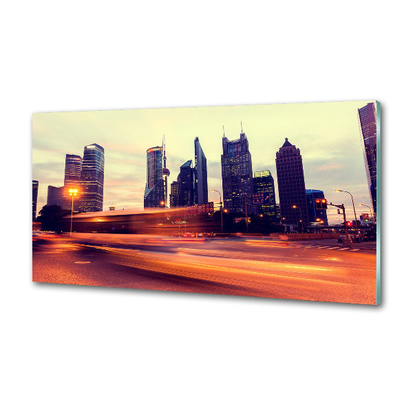 Panel antisalpicaduras Shanghái de noche