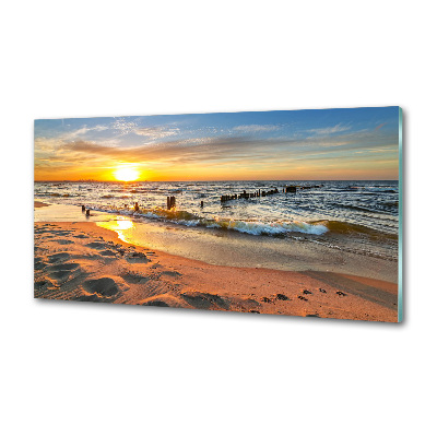 Panel de pared de cocina Playa al atardecer