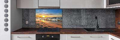 Panel de pared de cocina Playa al atardecer