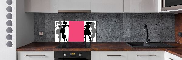 Panel de pared de cocina siluetas de mujeres