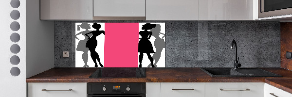 Panel de pared de cocina siluetas de mujeres