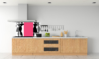 Panel de pared de cocina siluetas de mujeres