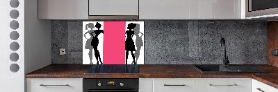 Panel de pared de cocina siluetas de mujeres