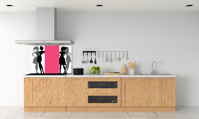 Panel de pared de cocina siluetas de mujeres