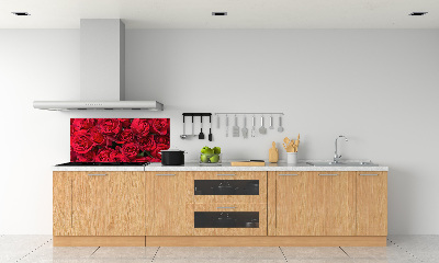 Panel de pared de cocina rosas rojas