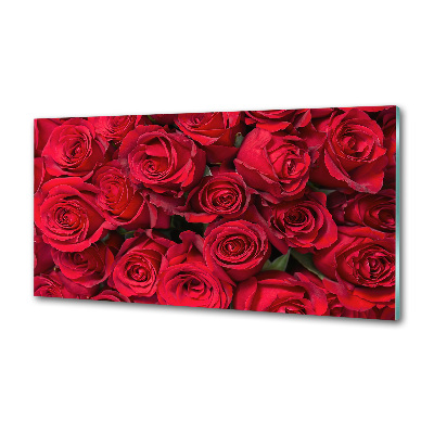 Panel de pared de cocina rosas rojas