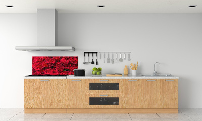 Panel de pared de cocina rosas rojas