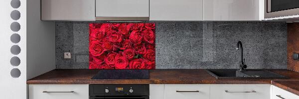 Panel de pared de cocina rosas rojas