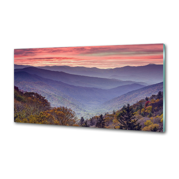 Panel do kuchni Zachód słońca góry