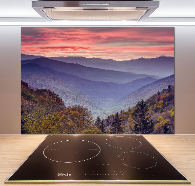 Salpicadero para cocina Atardecer en la montaña