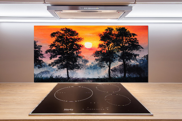 Panel para cocina Bosque al atardecer