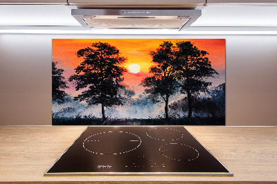 Panel para cocina Bosque al atardecer