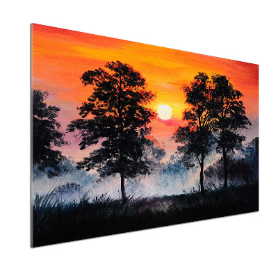 Panel para cocina Bosque al atardecer