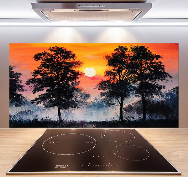 Panel para cocina Bosque al atardecer