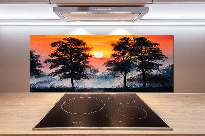 Panel para cocina Bosque al atardecer
