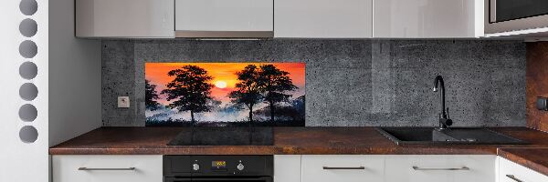 Panel para cocina Bosque al atardecer