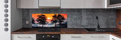 Panel para cocina Bosque al atardecer