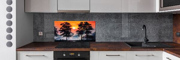 Panel para cocina Bosque al atardecer