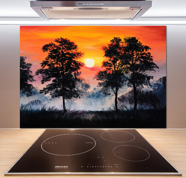 Panel para cocina Bosque al atardecer