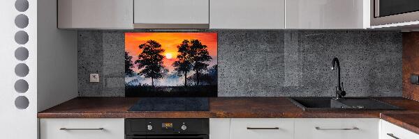 Panel para cocina Bosque al atardecer