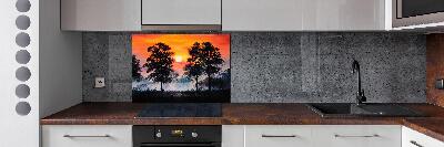 Panel para cocina Bosque al atardecer