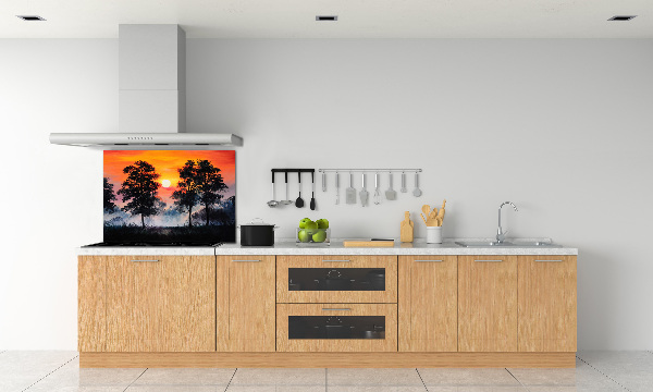 Panel para cocina Bosque al atardecer