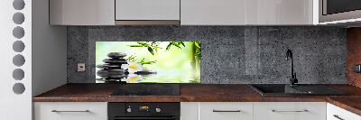 Panel antisalpicaduras Plumeria y bambú