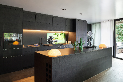 Panel antisalpicaduras Plumeria y bambú