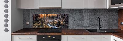 Panel antisalpicaduras Una manada de lobos