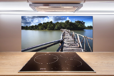 Salpicadero de cocina Puente de madera