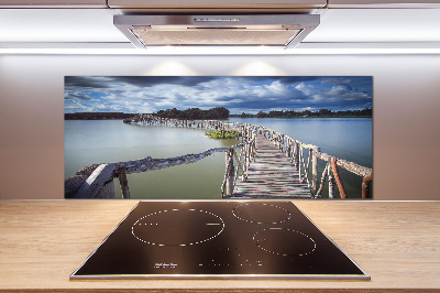 Panel antisalpicaduras Puente de madera