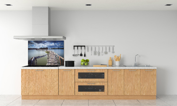 Panel antisalpicaduras Puente de madera