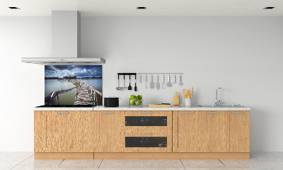 Panel antisalpicaduras Puente de madera